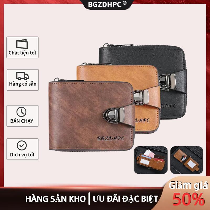 【COD Ví Nam,2025Ví Ngắn,Có Ngăn Đựng Căn Cước Và Ngăn Đựng Thẻ, Túi Có Khóa Kéo Tiền Xu, Ví Nam Da PU,Sức Chứa Lớn, Nhiều Ngăn Đựng Thẻ, Làm Bằng Da PU,Tiện Lợi, Phong Cách Cổ Điển Và Thường Ngày,Nhiều Khe Cắm Thẻ,Túi có dây kéo