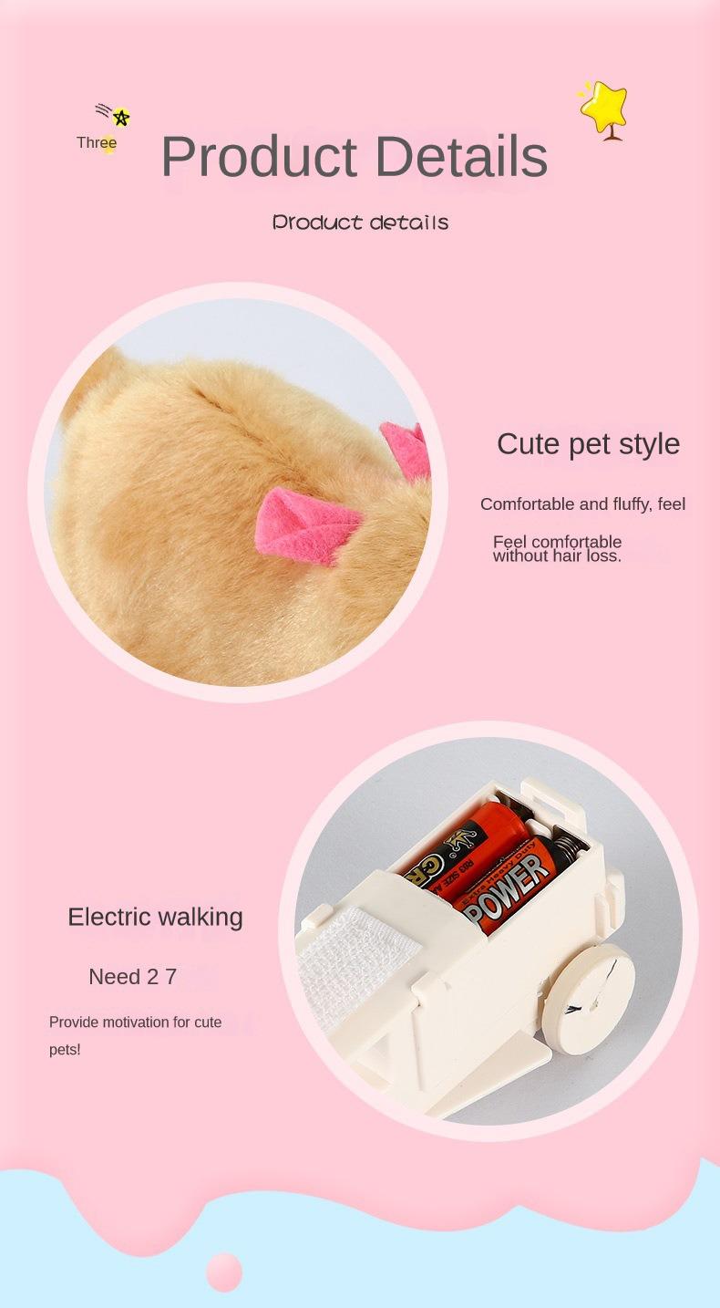 Product Introduction of New Popular Electric Rabbit Hamster Rolling Ball Playing Cat Electronic Plush Dog Cat Machine Pet Toys 9