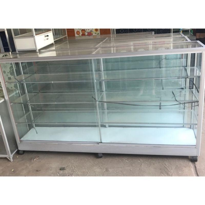 ETALASE 1,5 Meter Kaca Almini Aluminium Alumunium Rak Serbaguna Tempat Penyimpanan Barang Multifungsi Geser Sliding Buka Tutup Bufet Buffet Lemari Minimalis Kaki Roda Kokoh Kabinet Cabinet Lemari Pakaian Baju Lamongan Tuban Bojonegoro Gresik Kunci 2