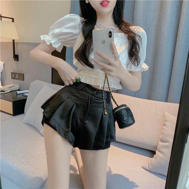 Quần Culottes Ren, Phong Cách Cô Gái Nóng Bỏng, Dành Cho Nữ, Hàng Mới Về Mùa Thu, Cạp Cao, Bó Sát, Thanh Lịch, Quần Đùi Siêu Ngắn, Thường Ngày, Dễ Phối Đồ, Quần Ngắn, Màu Trắng, Siêu Tiết Kiệm Giá 1.000 HTK 6