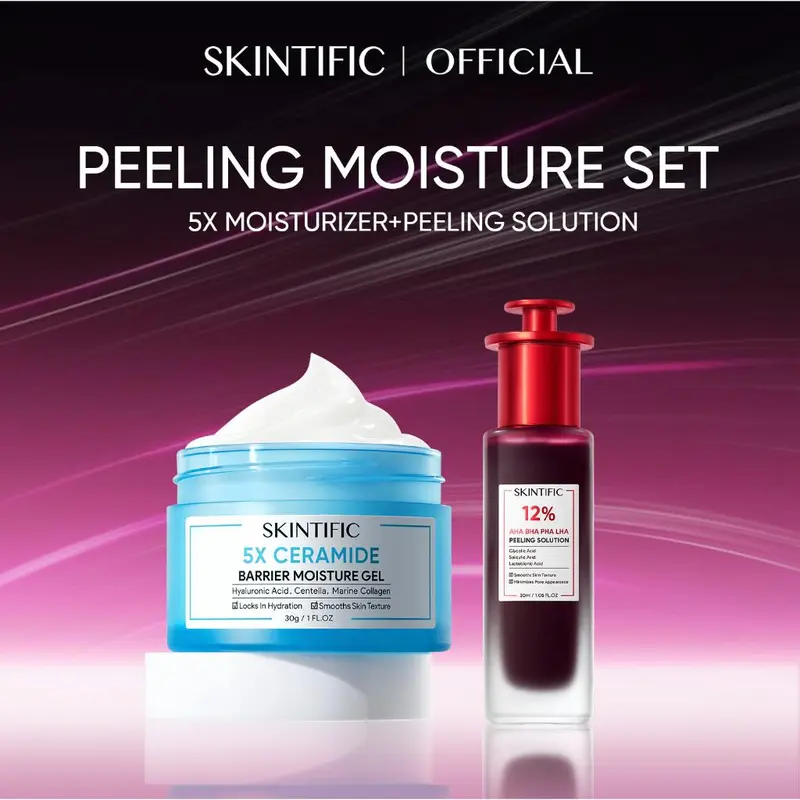 SKINTIFIC 2pcs Skincare Set | 2IN1 hero refresh set: Moisturizer + Serum/ Glowing Set / Anti Acne Set :Acne Treatment / Brightening Whitening / Barrier Repair / Pelembab Wajah Facial Acid Aging Hitam Ceramide Niacinamide Exfoliating Mencerahkan Pencerah 2