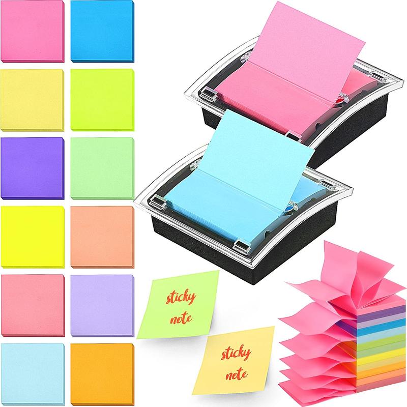 12 Pad Pop up Sticky Notes with 2 Pack Pop up Note Dispenser Note ...