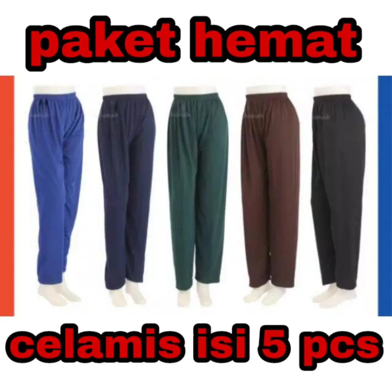 [PAKET 5 PCS] Termurah Celana Legging Wanita Polos Panjang / Celana Dalaman Gamis / leging celamis Polos Dewasa Santai A-Line Hitam Top Wanita Produk Lokal Katun