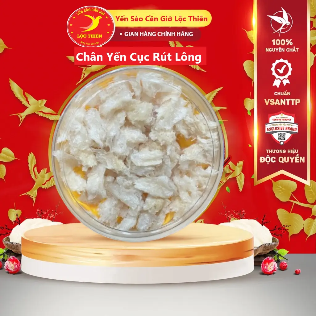 Chân Yến Cục Rút Lông Nguyên Chầt [ Hộp 100g/50g/25g/10g ][ Có Quà Chưng] YẾN SÀO CẦN GIỜ LỘC THIÊN