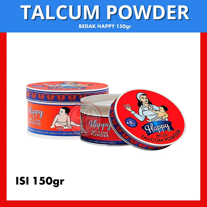 Talcum Powder Bedak Happy Bedak Cukur Happy 150gr 1
