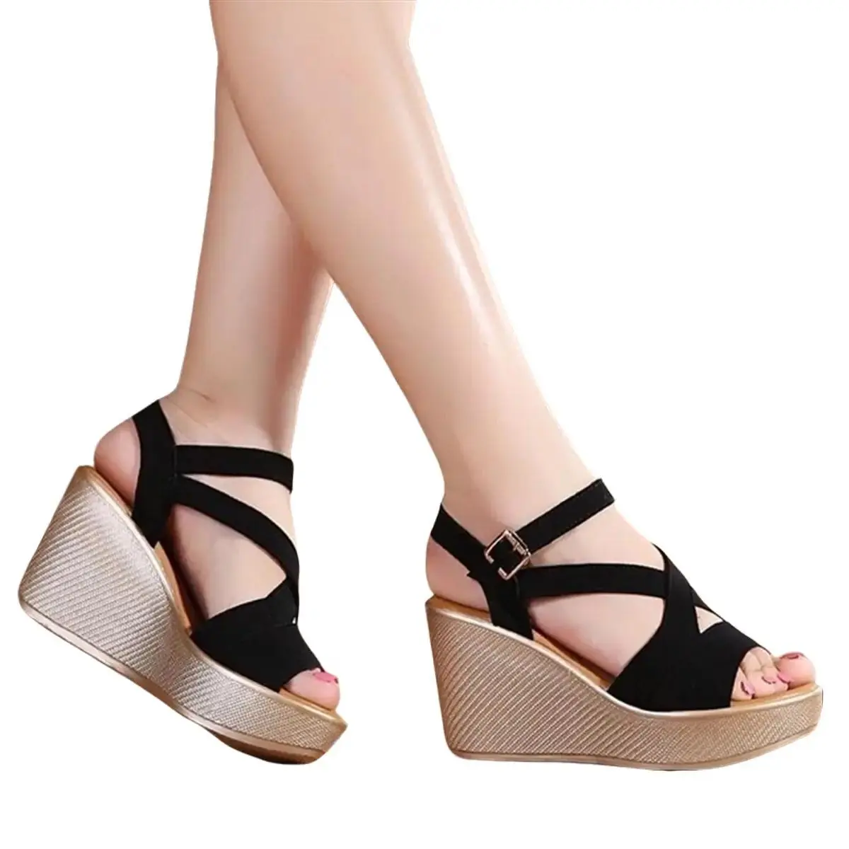 Lucky Girl #683 Korean Simple Wedge Sandals For Women
