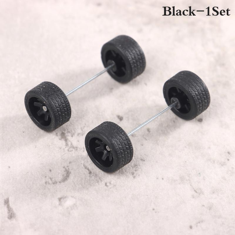Product Introduction of Roda Kereta untuk Roda Panas, Tayar Getah, dengan Gandar Roda, Model Kereta, Bahagian Diubah Suai, Mainan Kenderaan Lumba DIY, Skala 1: 64, 1 Set 36