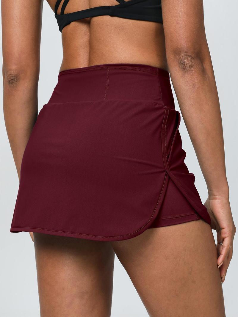 Product Introduction of Women's Solid Color Pocket Sports Skort, High Stretch Quick-drying Skort for Golf, Ladies Sportswear for Indoor Outdoor Wear, Gym Wear 9