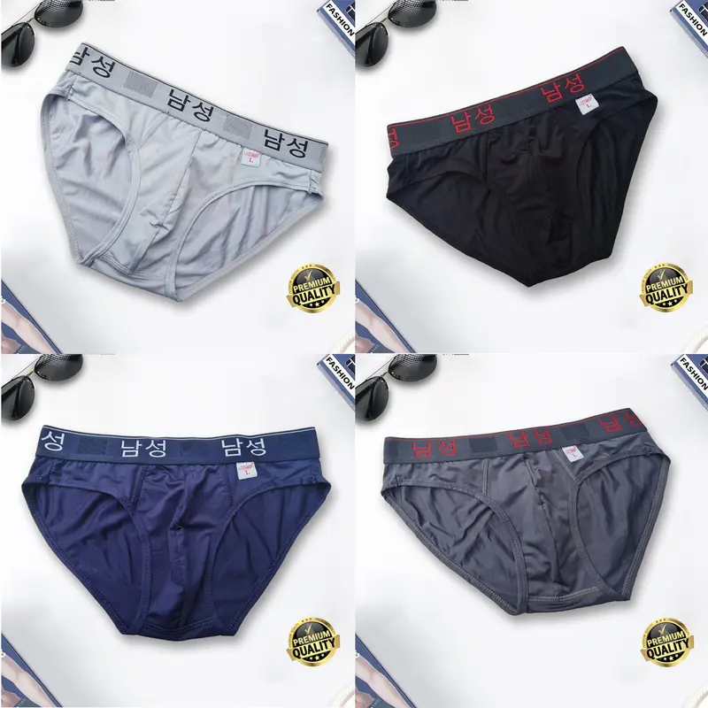 Combo 3-4-5-6-8-10 quần sịp nam Hàn Quốc thun lạnh, quần lót nam cạp cao 4cm, quần xì nam co dãn 4 chiều, Đồ lót nam Menswear thấm hút tốt Boxer Quần Boxer 4