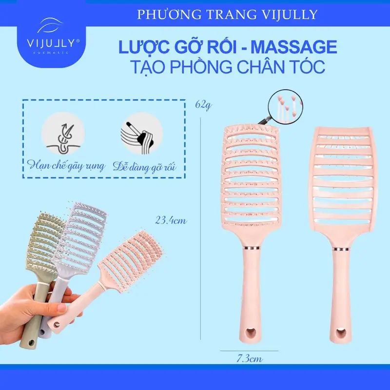 LƯỢC GỠ RỐI MASSAGE TẠO PHỒNG CHÂN TÓC