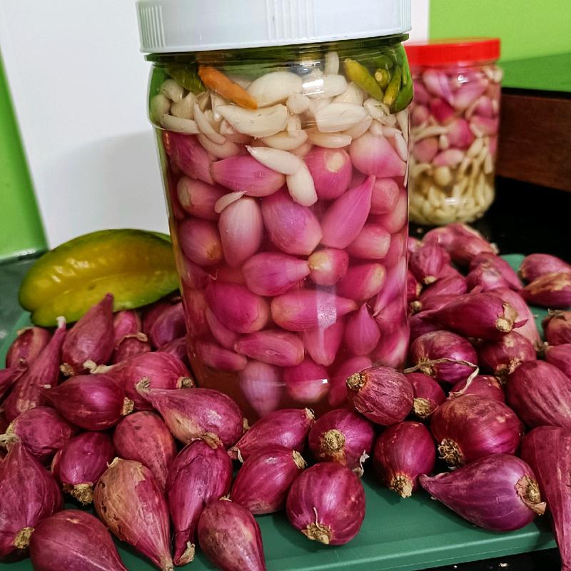  ĐẶC SẮC Hành Tím Tỏi Lý Sơn Ngâm Chua Ngọt Lọ 1000g 