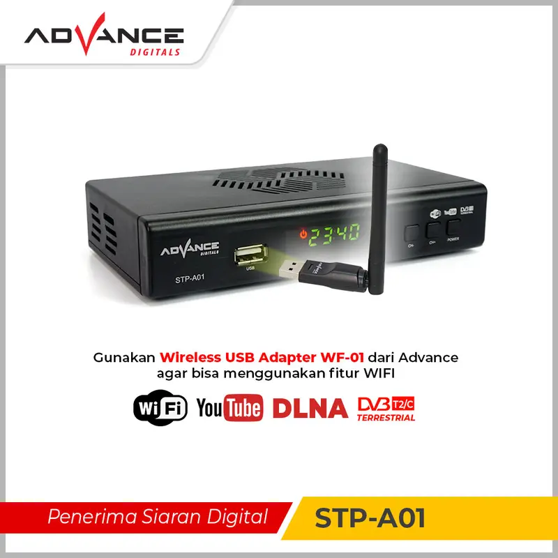 Advance  STP-A01 Set Top Box TV Digital Receiver STB Kabel Adaptor Antena - Garansi 1 Tahun 4