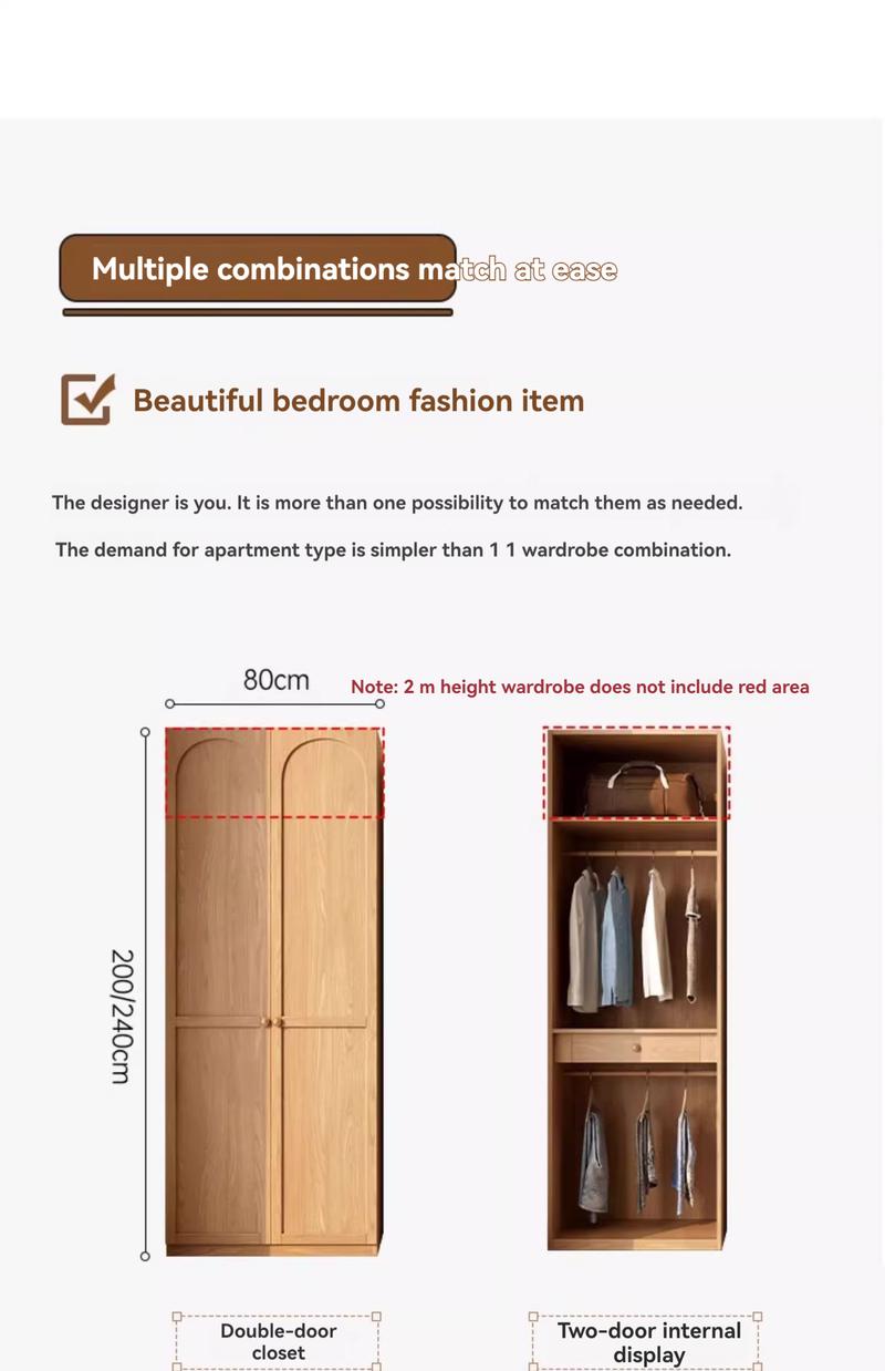 Product Introduction of [showroom] Modern simple retro a door to the top of the wardrobe home bedroom small flat door storage locker large wardrobe 35