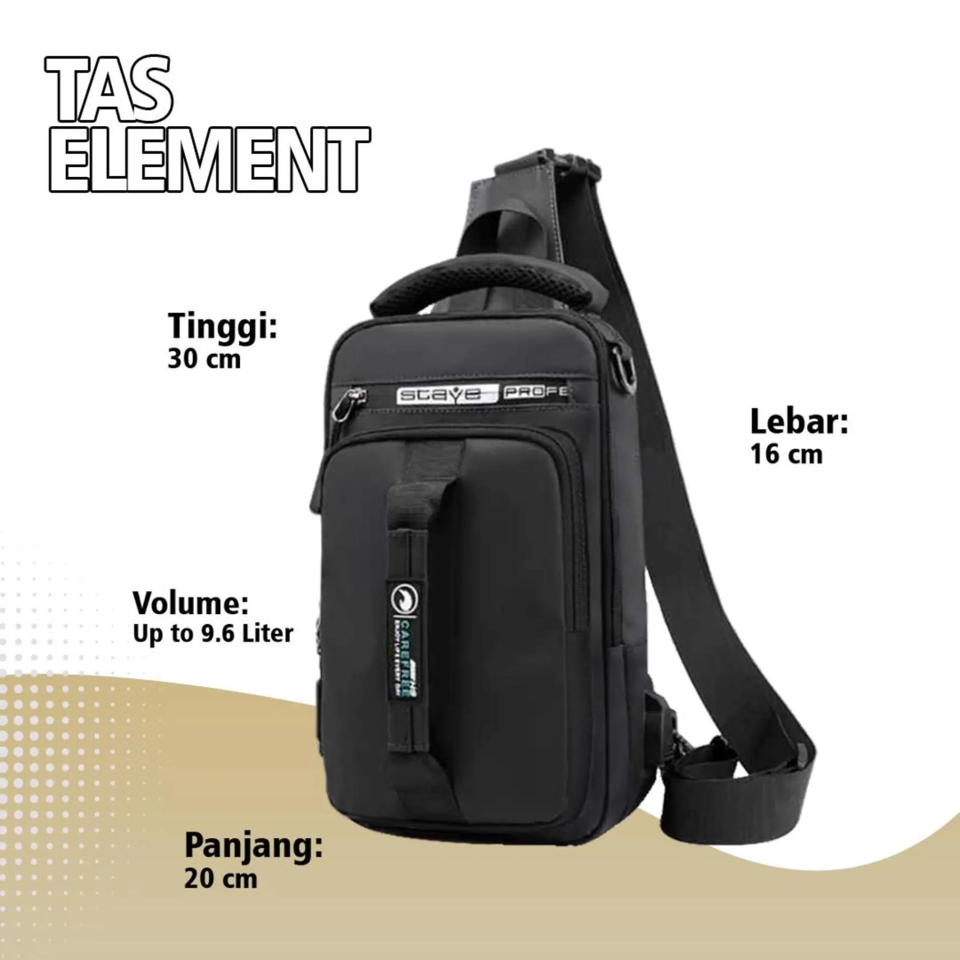 Tas Selempang Pria Wanita Tas Element 2in1 Bisa Jadi Ransel Plastik Slingbag Waistbag