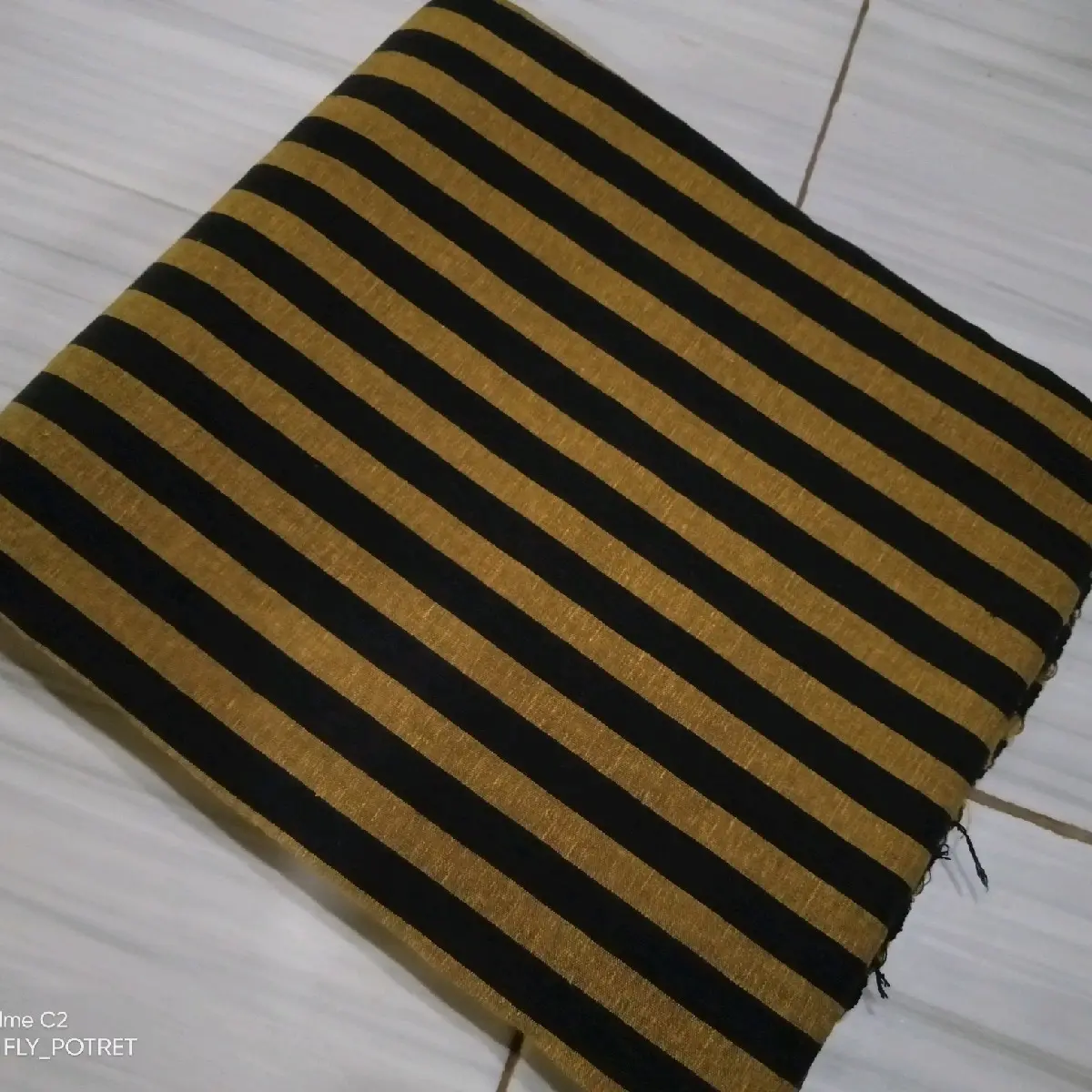 KAIN TENUN LURIK GARIS HITAM KUNING 3METER
