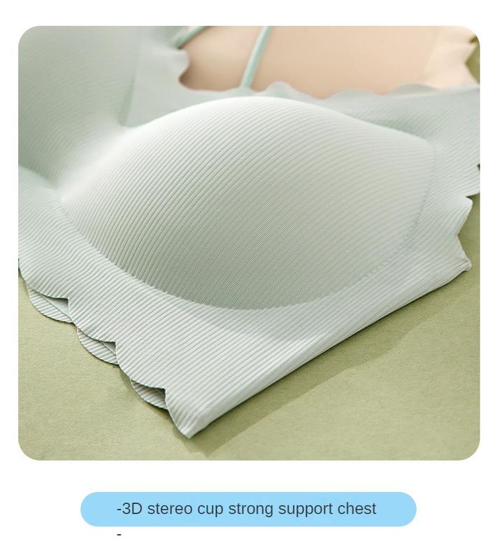 Product Introduction of Girls Korean version of sports back underwear, non-scar steel ring, bra-binding comfort chest small vest anti-sagging 20