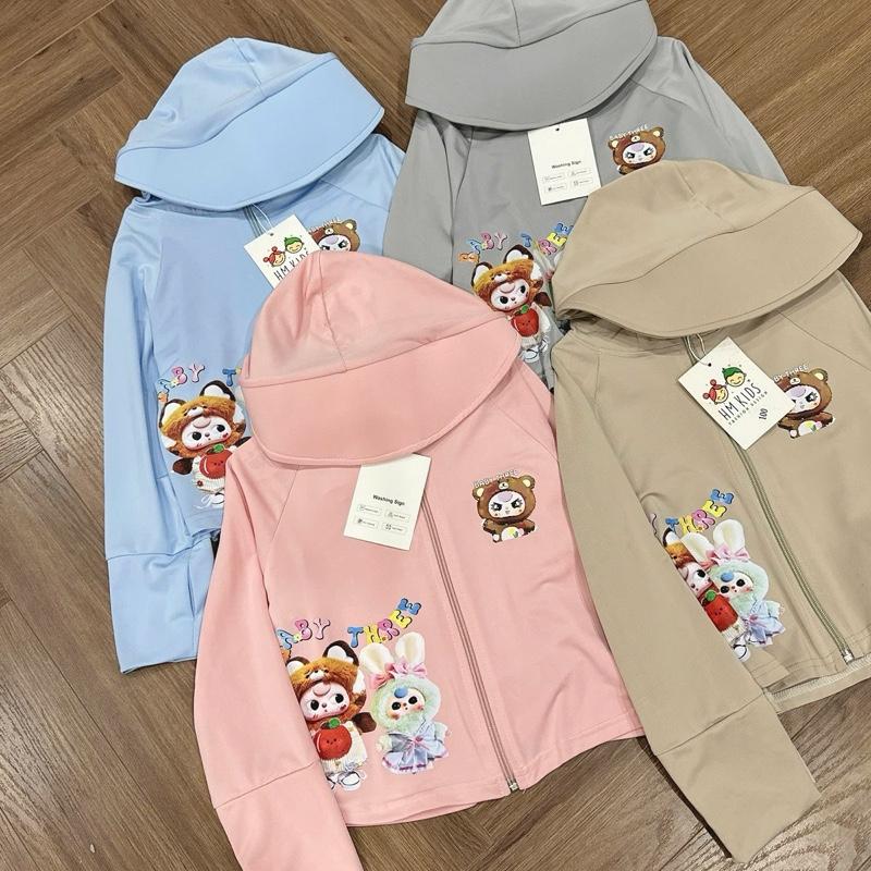  ÁO KHOÁC CHỐNG nắng CHO BÉ GÁI,BÉ TRAI kiểu dáng cánh dơi in 3D babythree vải thun lạnh 