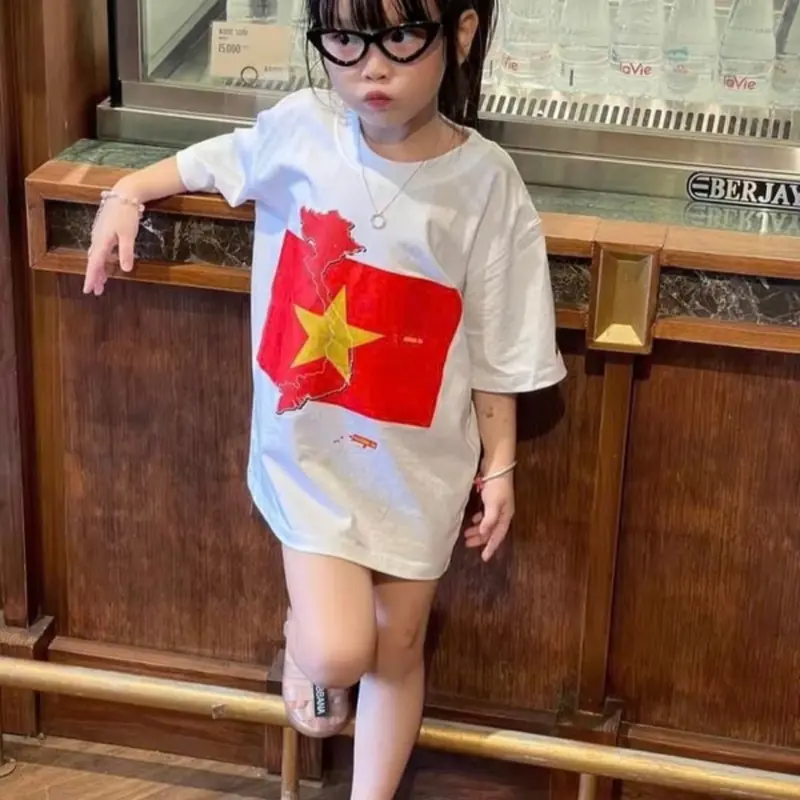 Áo thun gia đình, áo đôi mẹ con , áo in hình bản đồ Việt Nam chất cotton tàu hàng đẹp loại 1 size 10-65kg 5