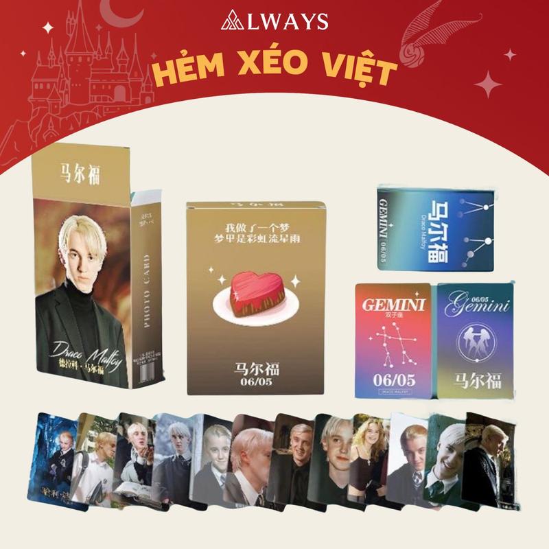 Card bo góc Draco Malfoy - Hộp 55 thẻ bo góc hologram in hình Đờ-ra-cô Ha-ri Pót-tơ - ALWAYS STORE