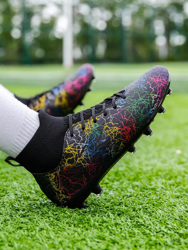 Product Introduction of Men's Patchwork High Top Football Shoes, Breathable Comfortable Football Cleats, Professional Training Shoes, Outdoor Sports Shoes for All Seasons 8