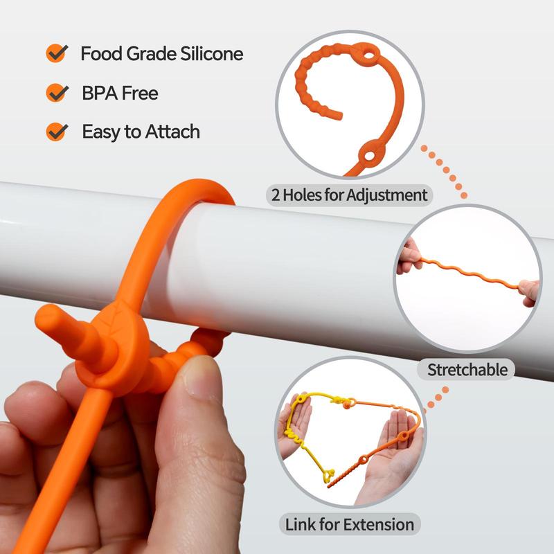 Product Introduction of Baby Toy Hanging Rope with Water Bottle Holder, 5 Counts/set Adjustable Safety Toy Hanger, Safety Toy Hanging Rope for High Chair, Stroller, Car Seat 13