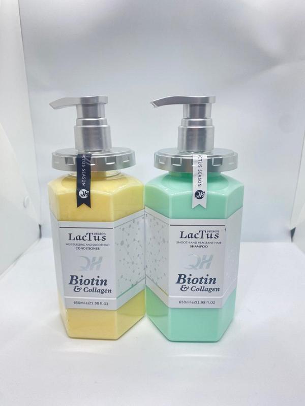 Dầu gội xả biotin lactus 650ml hương nước hoa dành cho tóc rụng, dầu, gàu, khô sơ, tẩy nhuộm. Collagen Dưỡng Tóc Chăm Sóc Tóc Nữ