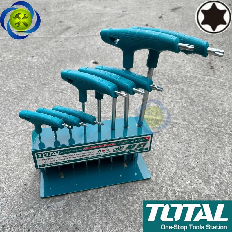 Bộ lục giác sao chữ T 8 chi tiết Total THHW80836 (T10 - T50) đế sắt
