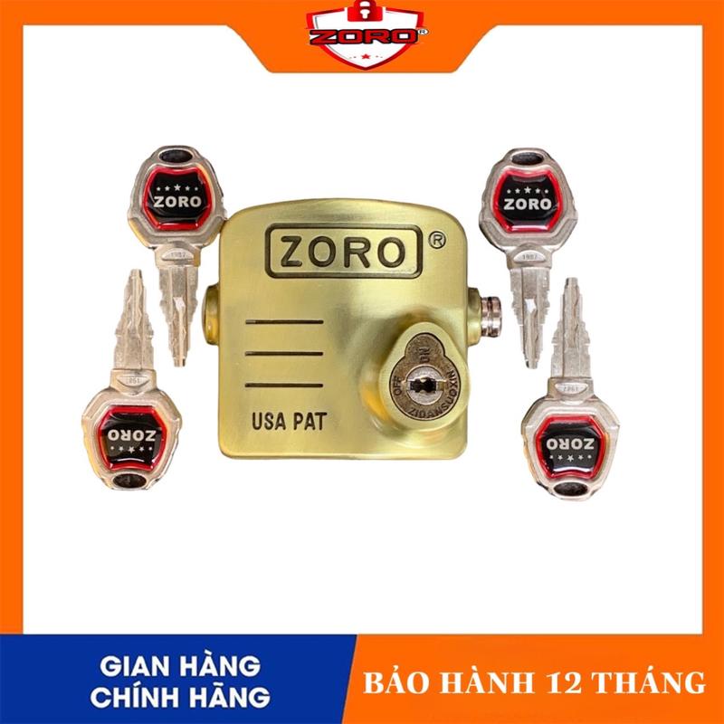 (Chụp không hú)  Ổ Khoá nhà Chụp Pát Cửa ZORO chìa xe hơi, màu vàng đồng,Ổ Khóa Chụp Chống Cắt Toàn Diện-Bảo vệ khoen cửa o khoa okho azoro khoabao  dongchong