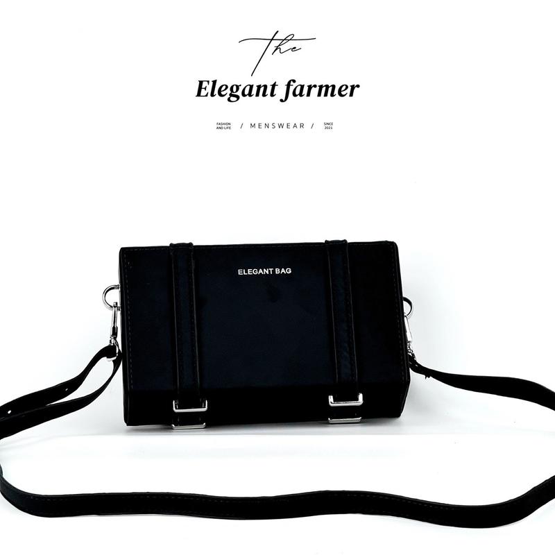 [The Elegant Farmer] Túi hộp đeo chéo da lì phong cách Hàn Quốc (1112). Bag Đeo Vai Nam