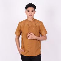 Gambar Baju Koko BHS Cosmo Ishaq Dark Tan - L dari SarungBHS Kab. Gresik 3 Tokopedia
