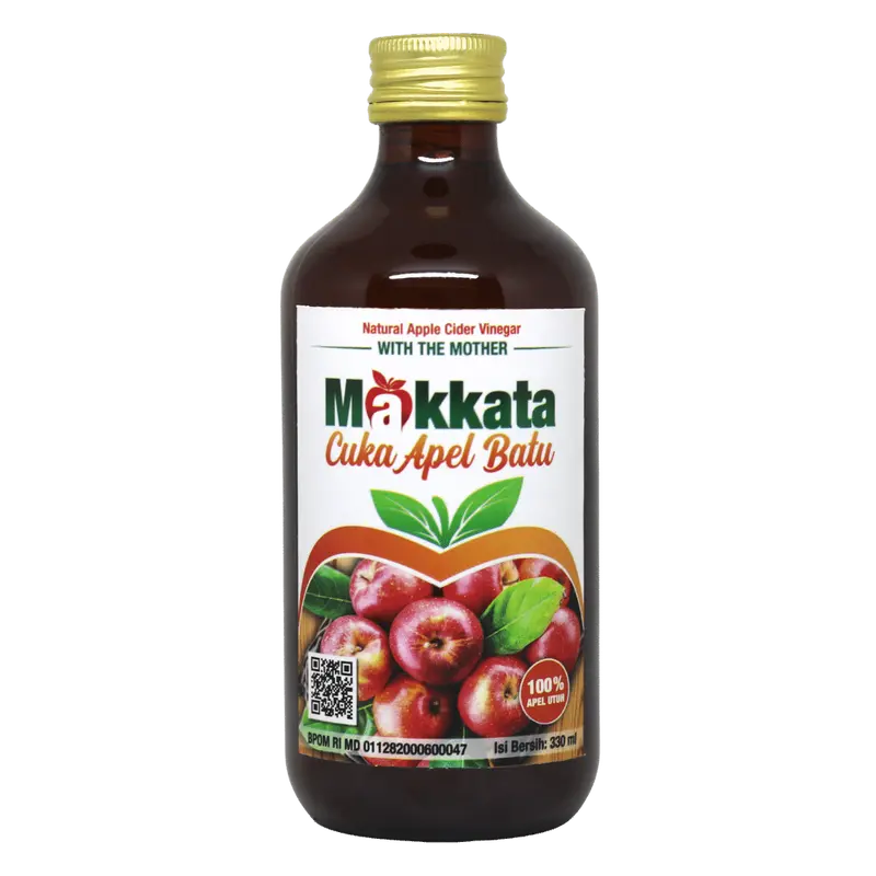 Makkata Cuka Apel Batu 330ml Original - Cuka Apel Untuk Kesehatan & Masakan - Mengatur Kadar Gula Darah - Halal Bebas Kolesterol Organik BPOM MD 011282000600047 5