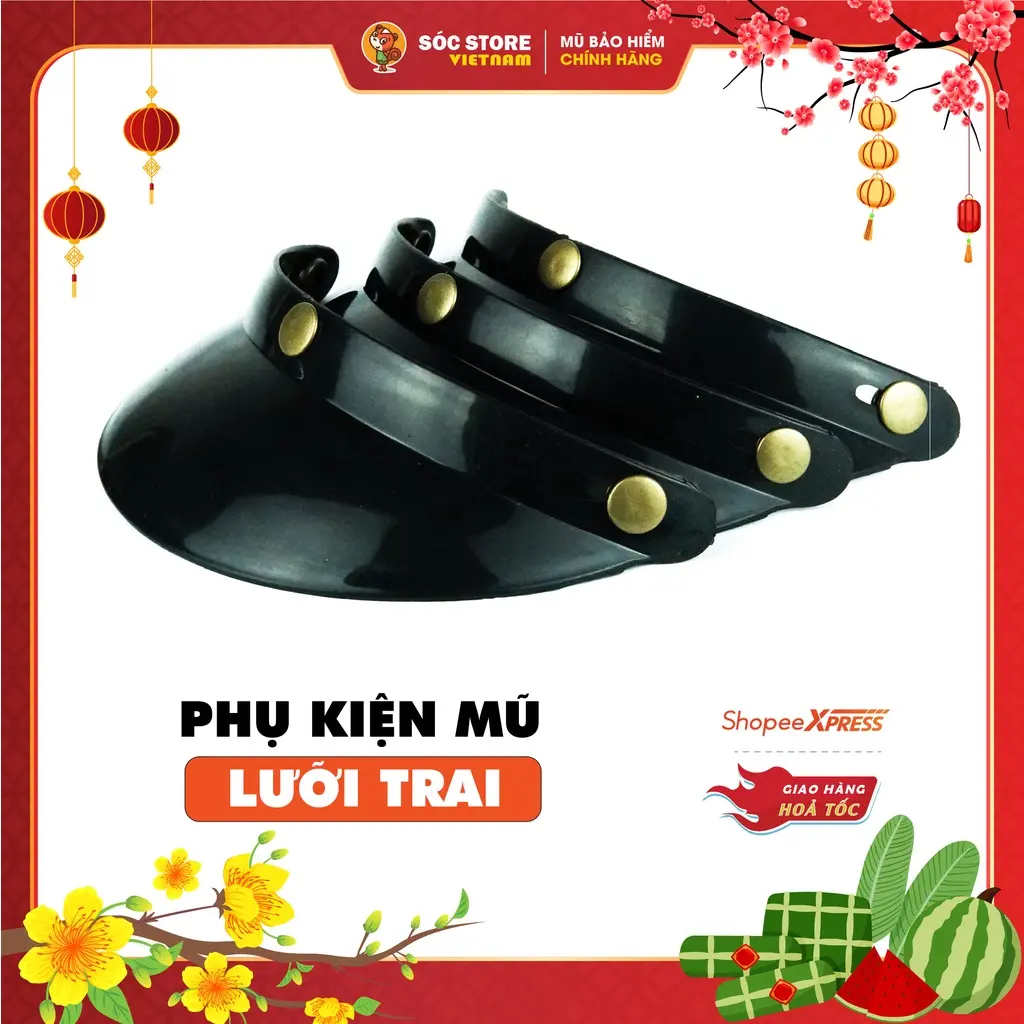 Lưỡi trai gắn mũ bảo hiểm nửa đâu, nón bảo hiểm 3 phần 4 Sóc Store Mũ bảo hiểm an toàn xe máy cưỡi mũ bảo hiểm