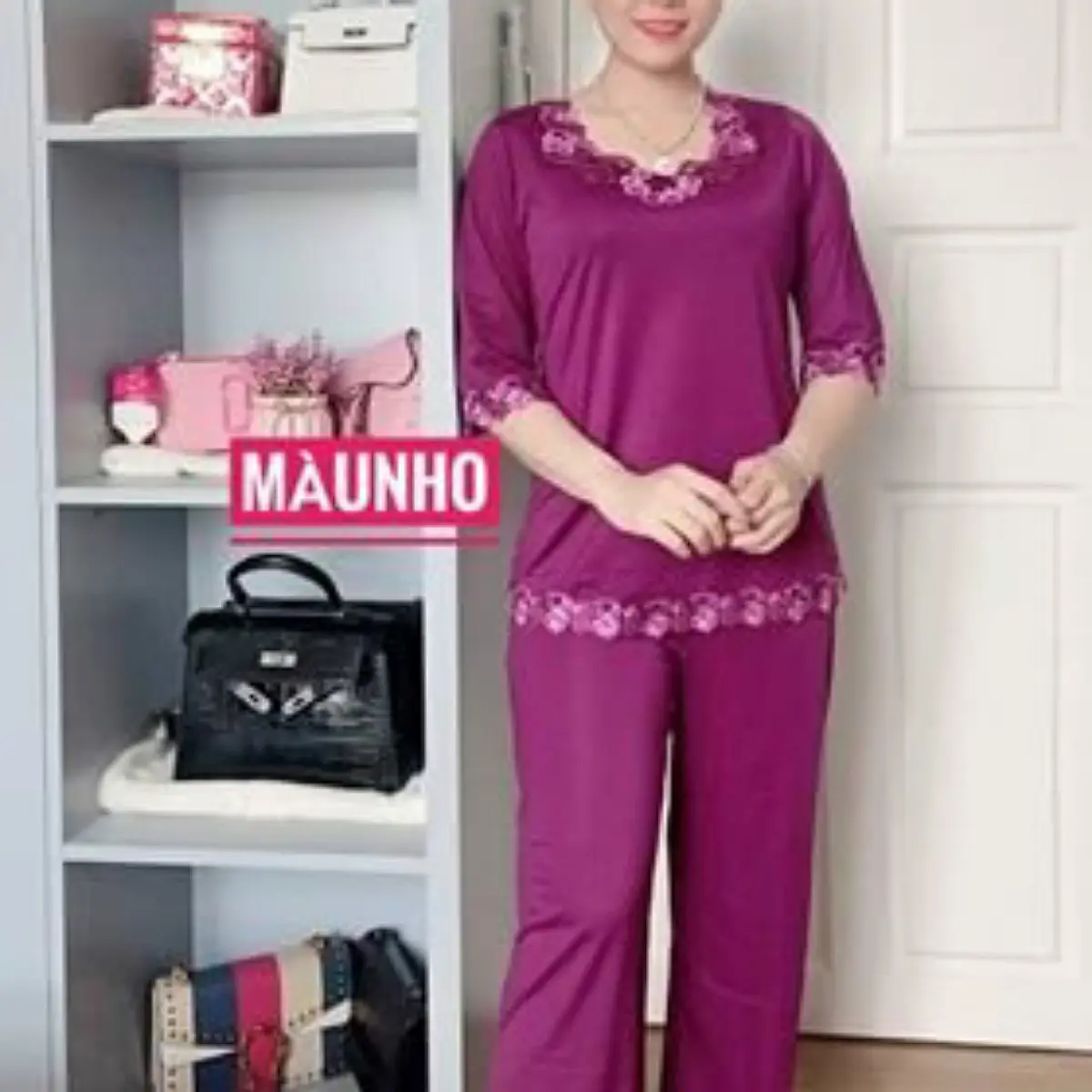 Đồ bộ mặc nhà thun lạnh quần dài tay lỡ nhiều màu