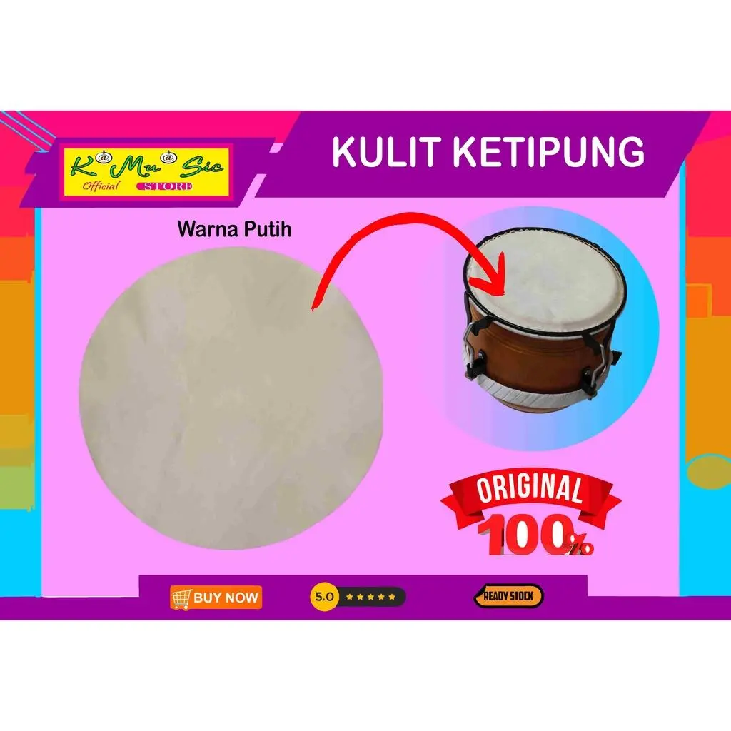[ COD ] Kulit ketipung warna putih size aman dipotong sisa