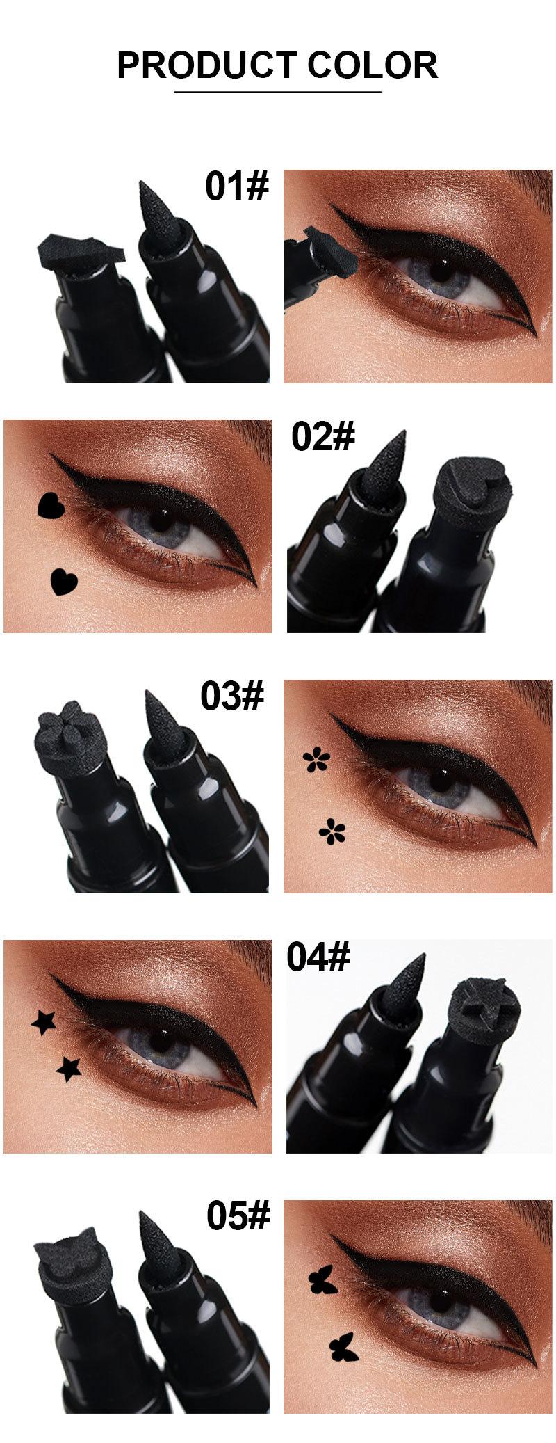 Product Introduction of DoubleHeaded XINGX Seal Eyeliner Waterproof Novice Love Plum Blossom Embellished Eye Corner Eye Tail Eyeliner 4