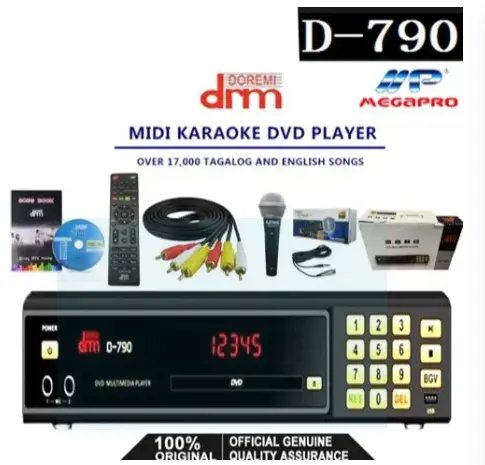 Megapro Doremi D-790 Karaoke Player (Black) Up to 20,000 Songs with MTV's and MP3's With Microphone