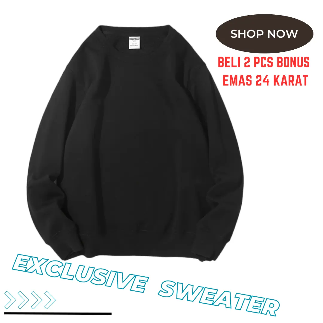Crewneck Sweater Polos Terbaru Sweater Keren Murah Baju Cream Pria Distro
