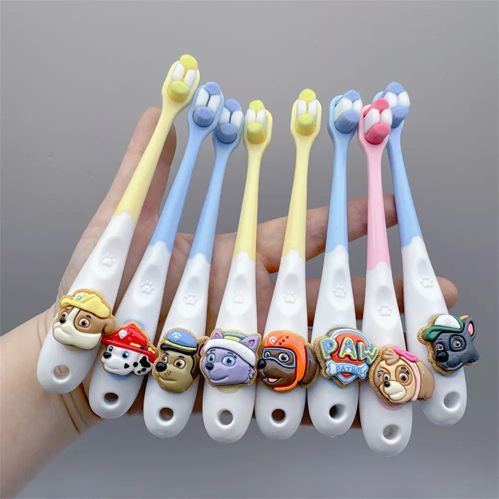 Cartoon Paw Patrol Childrens Toothbrush Cute And Gentle To Protect Gums Childrens Safety Gentle Non-irritating Soft Bristle Toothbrush Oral Comfort