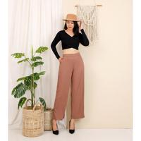 Gambar ALMANO Culotte Basic Hightwaist / Celana Kulot Wanita / Celana Rayon Premium - Coffee dari Almano Kota Medan 4 Tokopedia