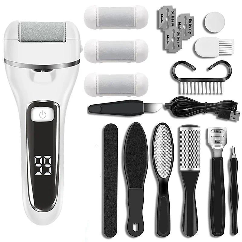Product Introduction of Electric Foot File Callus Remover Professional Foot Grinder Pedicure Machine Tools Rechargeable Heel Cracked Dead Skin Scrubber 6