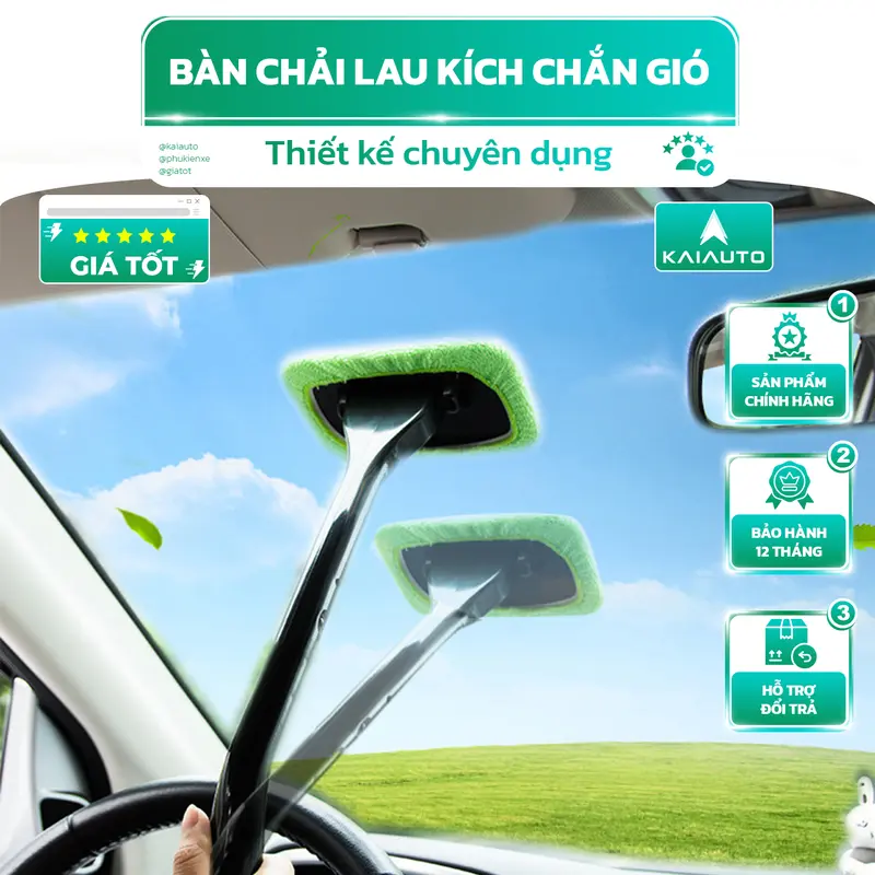 [GIÁ TỐT] Bàn chải lau kính đa năng xoay 180độ chuyên dụng tiện lợi cho ô tô - KaiAuto 0