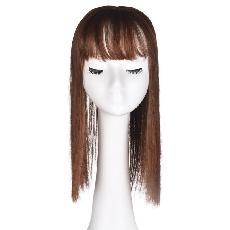 Women wig, hpiece cover, white head, big head, leaer, bangs, waves, hpiece, pack H 0