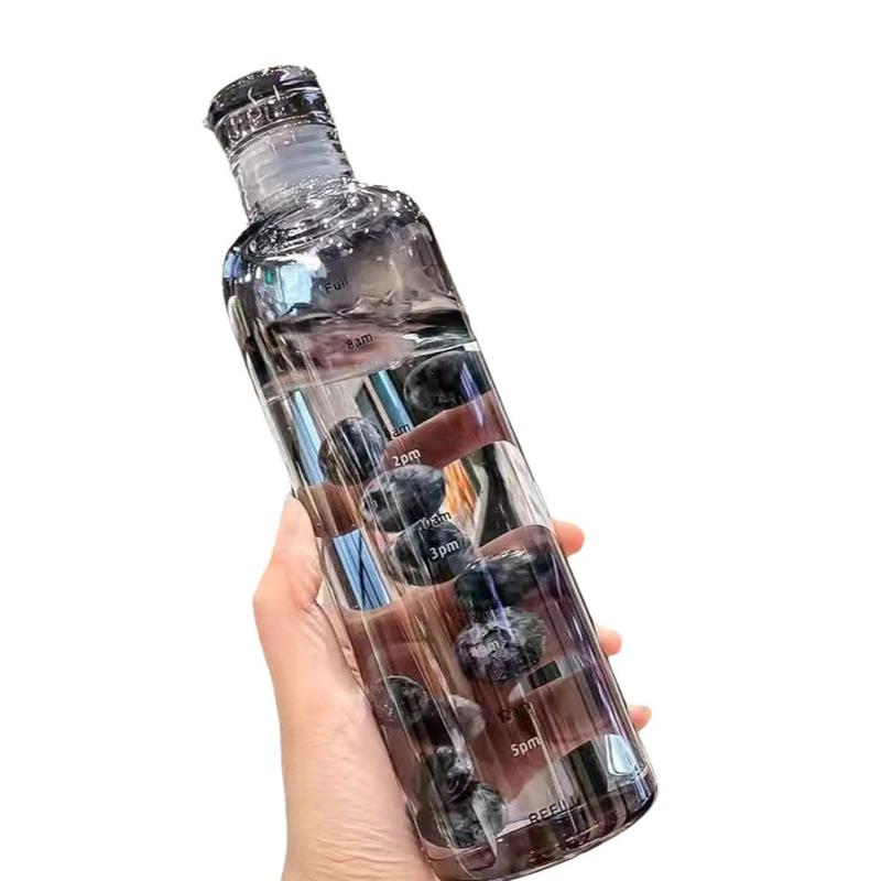 Product Introduction of 500/700ml Transparent Straw Water Bottle With Lids Cover Portable Cute Water Cup M4T0 19