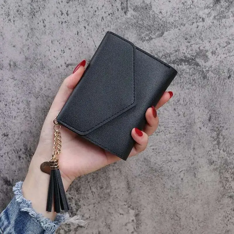 2024 New Female Long And Short Cute Fringed Mini Purse Multi-card Student Wallet