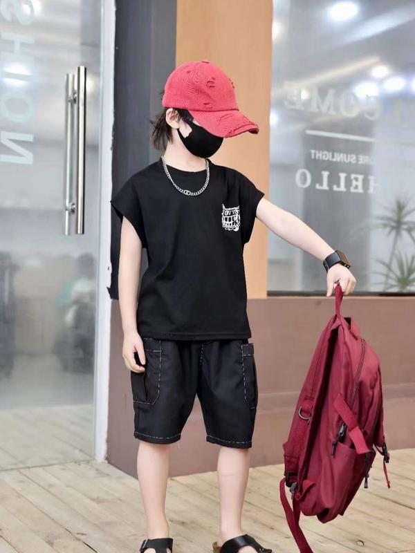 [MẸ THÓC ] Set quần áo bé trai : Set quần áo tank top HÌNH IN NGẦU quần thô hàng QCCC by KID CLOTHING