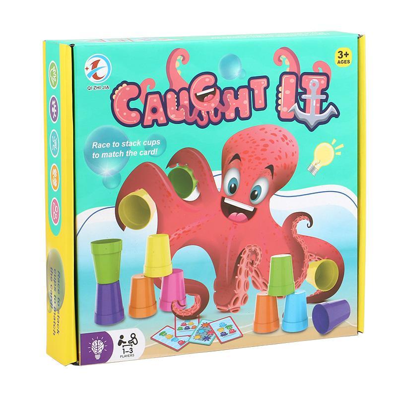 Product Introduction of Octopus Design Stacking Cup Game, 1 Box Interactive Intelligence Toy, Parent-child Interactive Educational Toy, Gift for Boys & Girls 3
