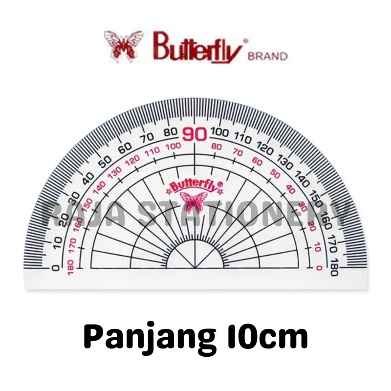 Butterfly Protractor 180 10cm 15cm / Penggaris Busur 180 Derajat Butterfly Busur Derajat Bulat 0