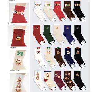 Christmas Socks Pure Cotton Women's Socks Mid-calf socks holiday gifts Cute cartoon socks, women's style