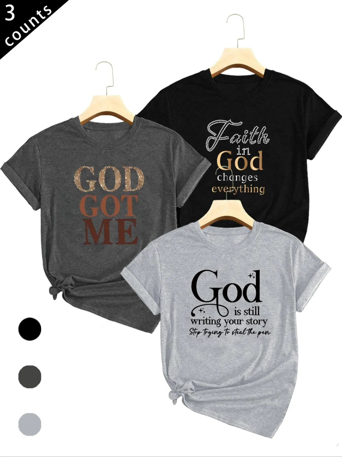 Women's Letter Print Round Neck Tee, Casual Fashion Short Sleeve T-shirt for Summer, Ladies Clothes for Daily Wear, Top