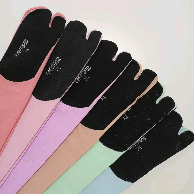 Lusinan Kaus kaki jempol polos XL EXTRA panjang selutut / Kaoskaki muslimah wanita dewasa / jempol muslimah / bahan nylon spandek /  tawaf umroh /  ibu pengajian Muslim Hitam dan banyak warna Coklat muda non Motif 3